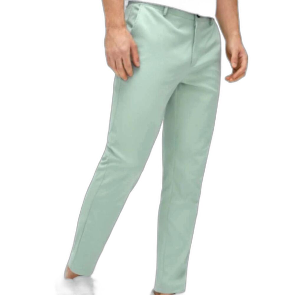 UNIQLO Sage Pastel Green Cotton Blend Fit Chinos Spring Summer Pants 32 x 34